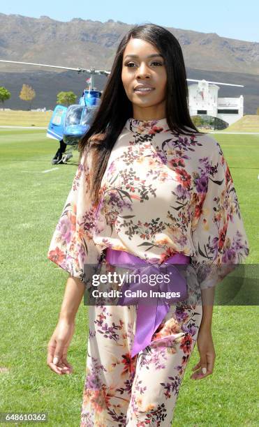 Zuri Hall during the 2017 Veuve Clicquot Masters Polo at the Val de Vie Estate on March 04, 2017 in Cape Town, South Africa. The popular polo and...