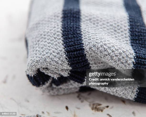 sweater with stripes. - acrylic fiber stock pictures, royalty-free photos & images