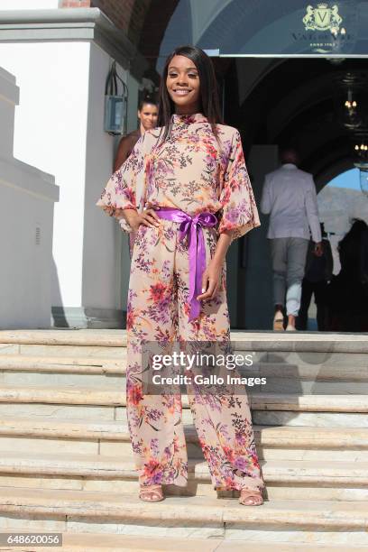 American television personality Zuri Hall during the 2017 Veuve Clicquot Masters Polo at the Val de Vie Estate on March 04, 2017 in Cape Town, South...