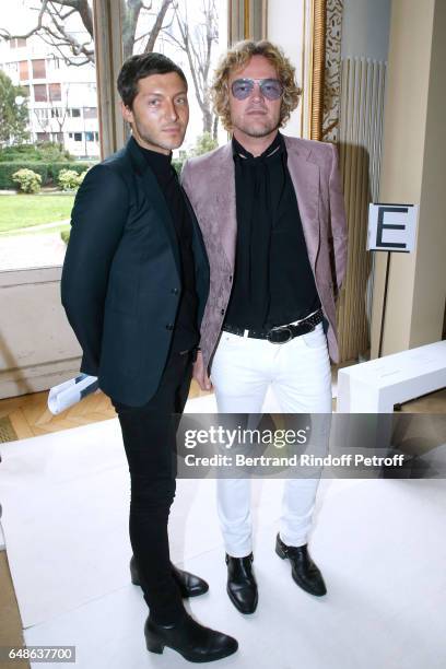 Evangelo Bousis and Peter Dundas attend the Giambattista Valli show as part of the Paris Fashion Week Womenswear Fall/Winter 2017/2018 on March 6,...