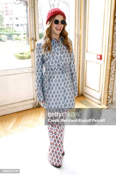 Eugenie Niarchos attends the Giambattista Valli show as part of the Paris Fashion Week Womenswear Fall/Winter 2017/2018 on March 6, 2017 in Paris,...