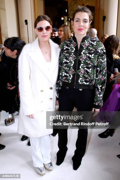 Juliette Dol Maillot and Charlotte Casiraghi attend the Giambattista Valli show as part of the Paris Fashion Week Womenswear Fall/Winter 2017/2018 on...