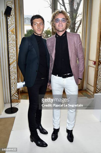 Evangelo Bousis and Peter Dundas attend the Giambattista Valli show as part of the Paris Fashion Week Womenswear Fall/Winter 2017/2018 on March 6,...