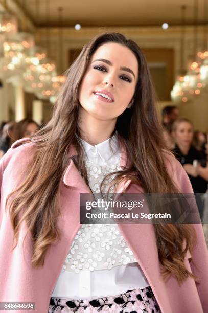 Celia Jaunat attends the Giambattista Valli show as part of the Paris Fashion Week Womenswear Fall/Winter 2017/2018 on March 6, 2017 in Paris, France.