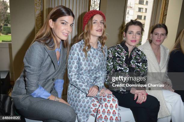 Bianca Brandolini d Adda, Eugenie Niarchos, Charlotte Casiraghi and Juliette Dol Maillot attend the Giambattista Valli show as part of the Paris...