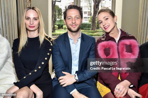Lauren Santo Domingo, Derek Blasberg and Elisabeth von Thurn und Taxis attend the Giambattista Valli show as part of the Paris Fashion Week...