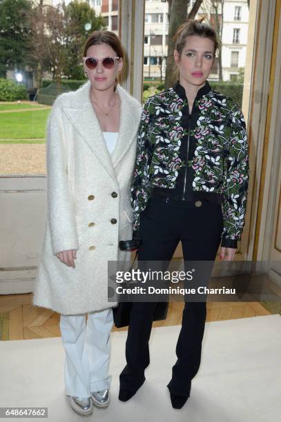 Charlotte Casiraghi and Juliette Dol Maillot attend the Giambattista Valli show as part of the Paris Fashion Week Womenswear Fall/Winter 2017/2018 on...