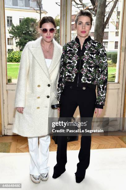 Juliette Dol and Charlotte Casiraghi attend the Giambattista Valli show as part of the Paris Fashion Week Womenswear Fall/Winter 2017/2018 on March...