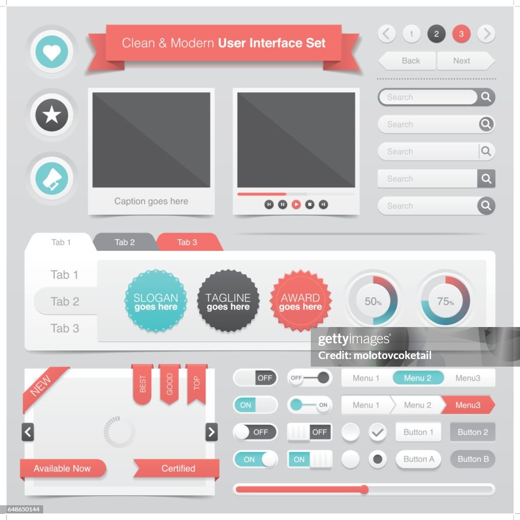 Clean & modern graphical user interface set