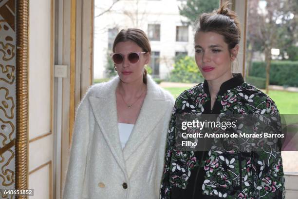 Juliette Dol and Charlotte Casiraghi attend the Giambattista Valli show as part of the Paris Fashion Week Womenswear Fall/Winter 2017/2018 on March...
