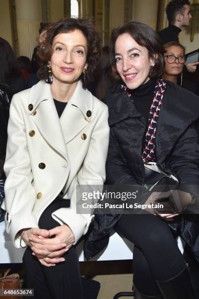 Audrey Azoulay and Pamela Golbin attend the Giambattista Valli show as part of the Paris Fashion Week Womenswear Fall/Winter 2017/2018 on March 6,...