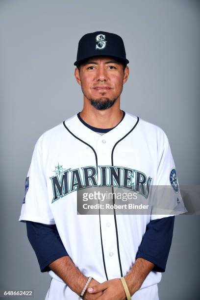 Yovani Gallardo of the Seattle Mariners poses during Photo Day on Monday, February 20, 2017 at Peoria Sports Complex in Peoria, Arizona.