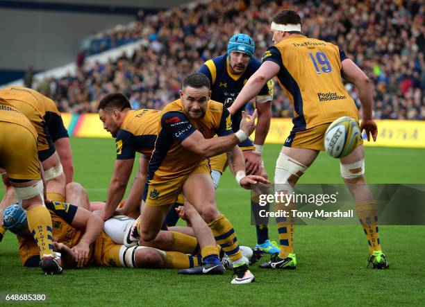 Alby Mathewson of Bristol Rugby during the Aviva Premiership match between Worcester Warriors and Bristol Rugby at Sixways Stadium on March 5, 2017...