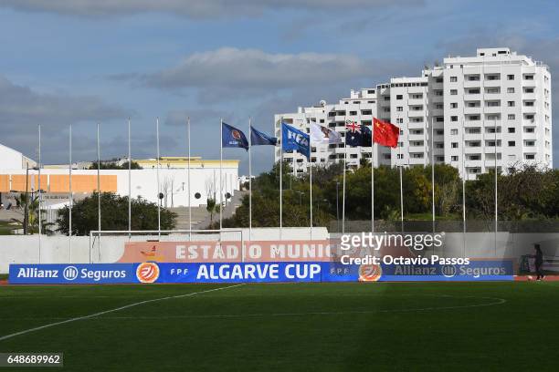 General view of the stadium prior the Women's Algarve Cup Tournament match between China and Australia at Municipal de Albufeira on March 6, 2017 in...