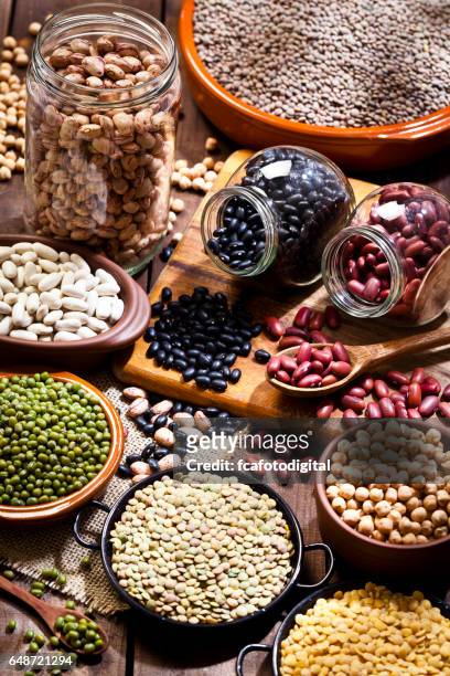 legumes: dry beans collection - glycine stock pictures, royalty-free photos & images