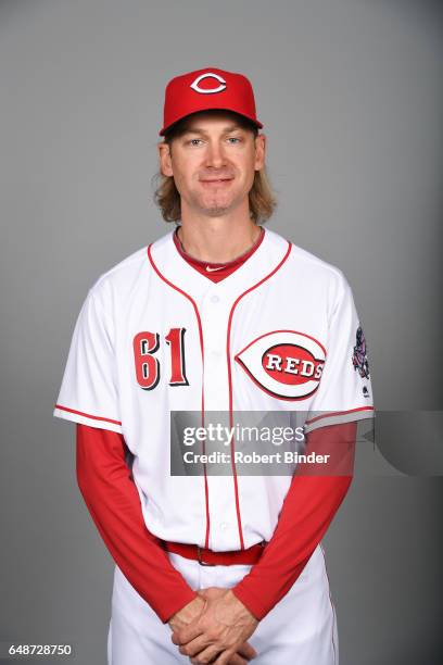 Bronson Arroyo of the Cincinnati Reds poses during Photo Day on Saturday, February 18, 2017 at Goodyear Ballpark in Goodyear, Arizona.