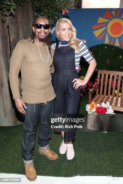 Rapper Lil Jon and actor Busy Philipps behind the scenes of Making with Michaels at Stage THIS on March 2, 2017 in Sun Valley, California.