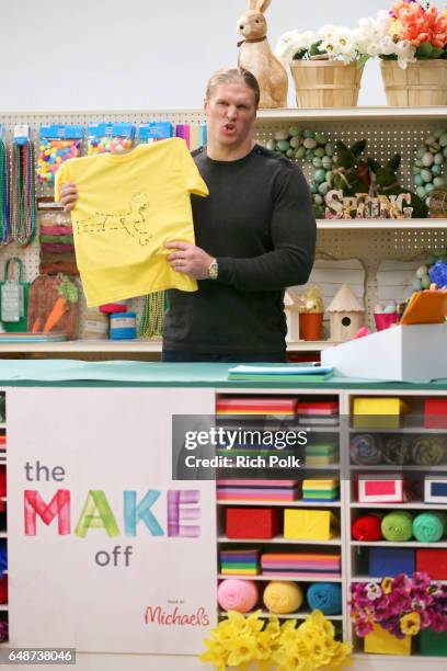 Player Clay Matthews III behind the scenes of Making with Michaels at Stage THIS on March 2, 2017 in Sun Valley, California.