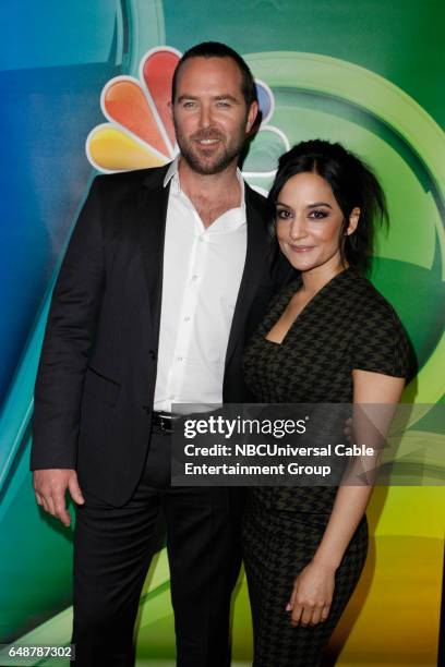 New York Midseason Press Day, March 2017 -- Pictured: Sullivan Stapleton, Archie Panjabi "Blindspot" on NBC --