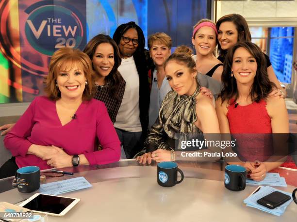 Jennifer Lopez and Jennifer Beals are guests Friday, March 3, 2017 on Walt Disney Television via Getty Images's "The View." "The View" airs...