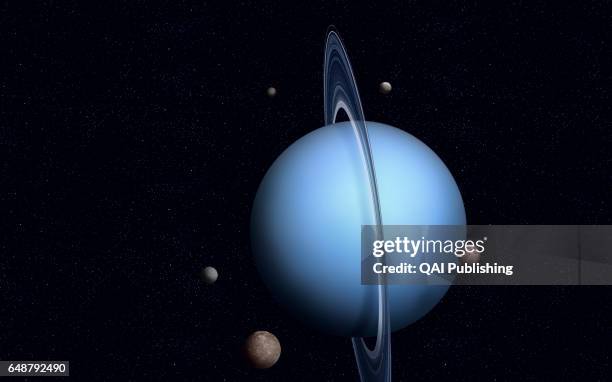 Natural satellite of Uranus, Uranus has at least 27 satellites: five outer moons, 11 small internal moons, which were discovered by the Voyager 2...