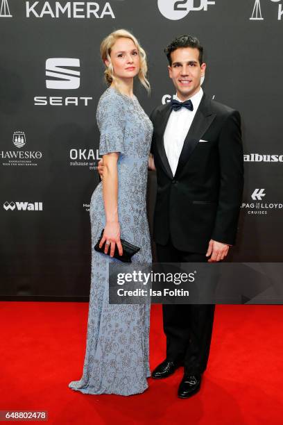 Italian-german actor Daniele Rizzo and guest arrive for the Goldene Kamera on March 4, 2017 in Hamburg, Germany.