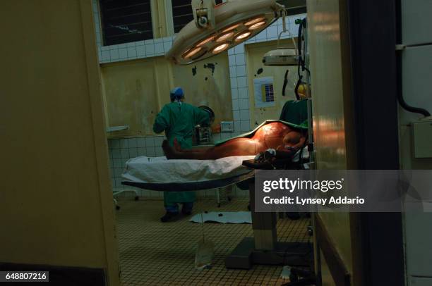 Nyrangaruye Cage undergoes a cesarean delivery at a Doctors Without Borders hospital in Rutshuru, North Kivu province, Democratic Republic of the...