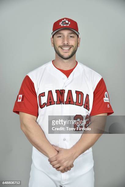 George Kottaras of Team Canada poses for a headshot for Pool C of the 2017 World Baseball Classic on Monday, March 6, 2017 at Bobby Mattick Training...