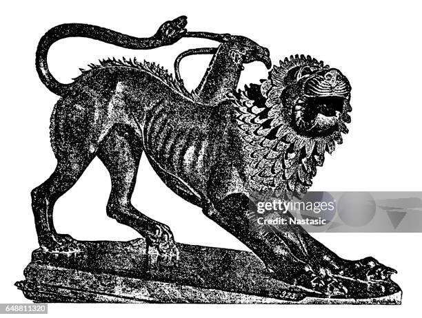 chimera  - etruscan stock-grafiken, -clipart, -cartoons und -symbole