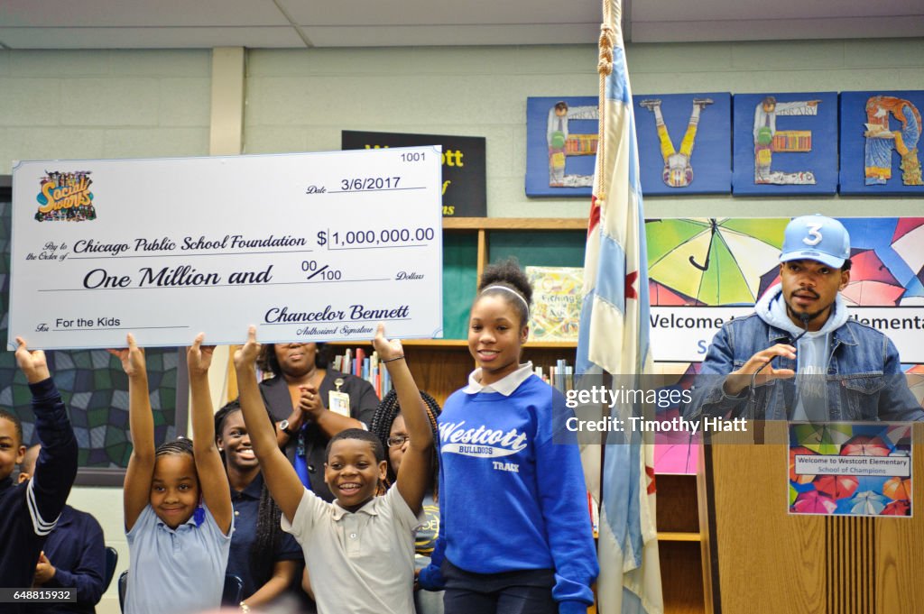 Chance The Rapper Holds A Press Conference In Support Of Chicago Schools