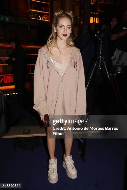 Chiara Ferragni attends the FENTY PUMA by Rihanna show as part of the Paris Fashion Week Womenswear Fall/Winter 2017/2018 on March 6, 2017 in Paris,...