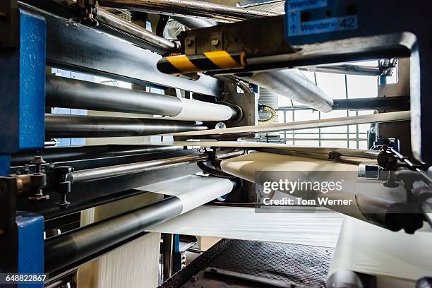 detail of an industry printing machine - paper industry stock pictures, royalty-free photos & images