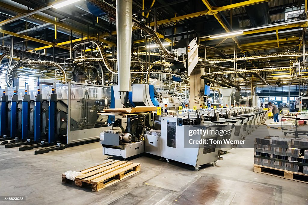Packing line in a printery