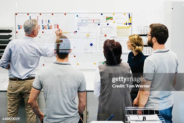 business meeting in an industry office - industrie office stockfoto's en -beelden