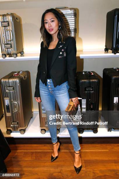 Hannah Bronfman attends the Opening of the Boutique Rimowa - 73 Rue du Faubourg Saint Honore in Paris on March 6, 2017 in Paris, France.