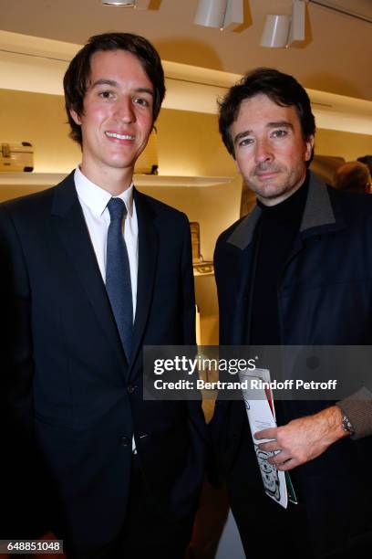 Of Rimowa, Alexandre Arnault and Antoine Arnault attend the Opening of the Boutique Rimowa - 73 Rue du Faubourg Saint Honore in Paris on March 6,...