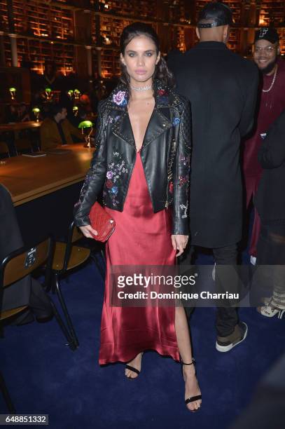 Sara Sampaio attends the FENTY PUMA by Rihanna show as part of the Paris Fashion Week Womenswear Fall/Winter 2017/2018 on March 6, 2017 in Paris,...