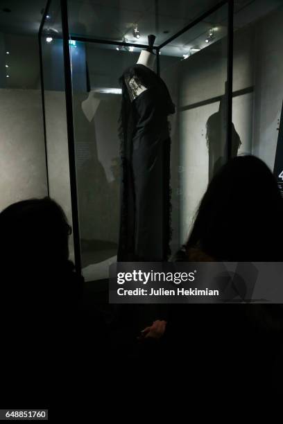 General ambiance of atmosphere of the "Balenciaga, L'Oeuvre En Noir" Exhibition as part of the Paris Fashion Week Womenswear Fall/Winter 2017/2018 on...