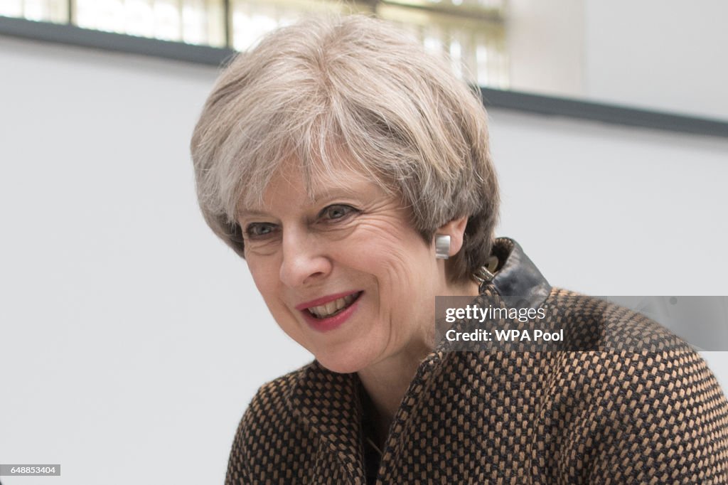 Theresa May Visits A School In Central London