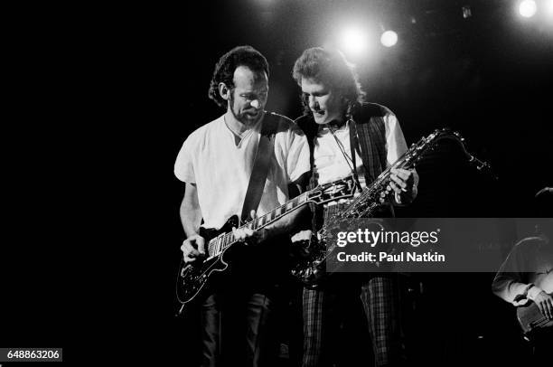 Phil Manzanara and Andy McKay of Roxy Music at the UIC Pavilion in Chicago, Illinois, May 14, 1983.