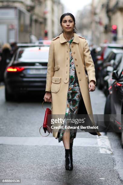 Caroline Issa is seen, outside the Veronique Branquinho show, during Paris Fashion Week Womenswear Fall/Winter 2017/2018, on March 6, 2017 in Paris,...