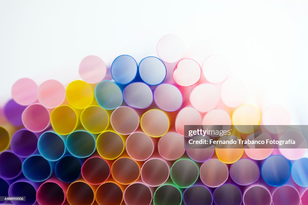 Full Frame Shot Of Colorful Drinking Straws