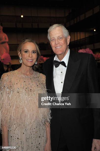 Julia Koch and David Koch attend The School Of American Ballet's 2017 Winter Ball at David H. Koch Theater at Lincoln Center on March 6, 2017 in New...