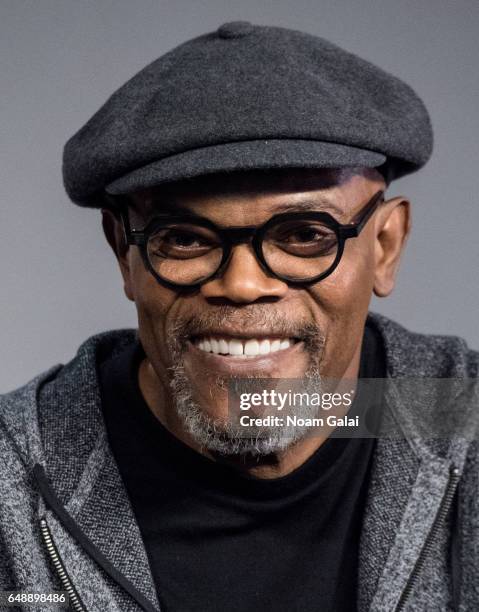 Actor Samuel L. Jackson attends a panel during the 'Kong: Skull Island' cast presentation at Apple Store Soho on March 6, 2017 in New York City.