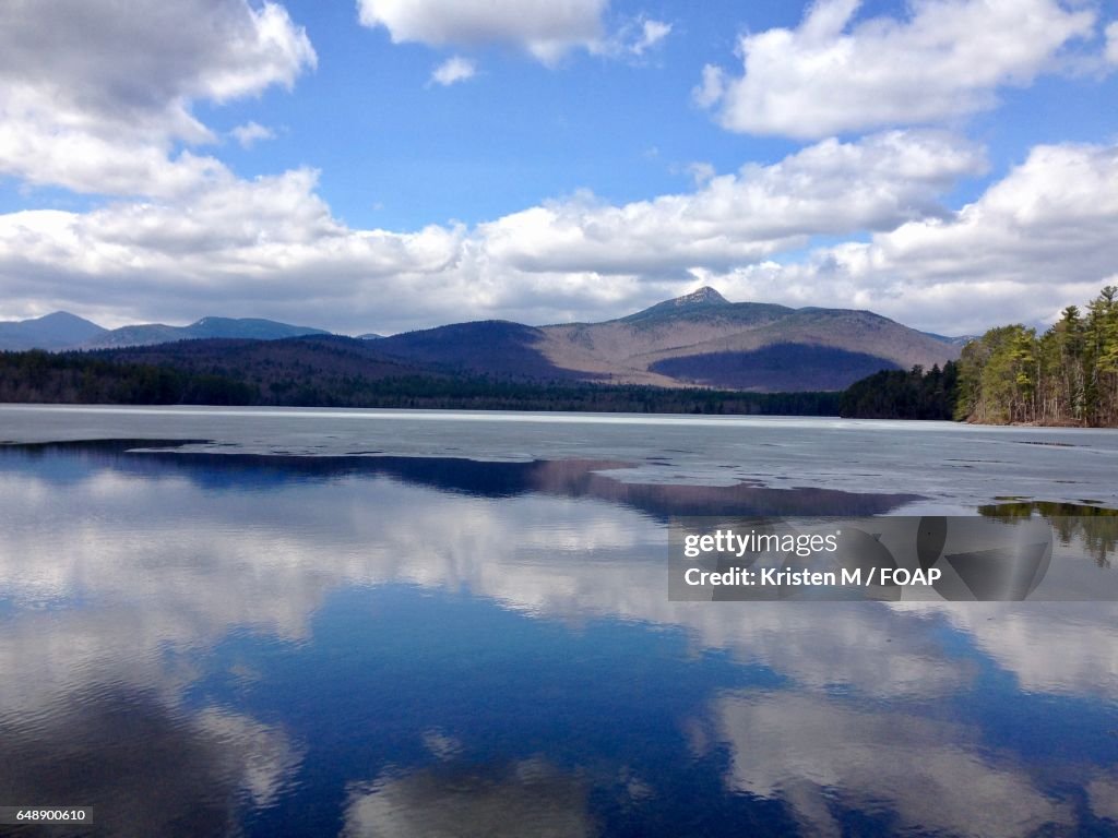 Clouds reflected on lake