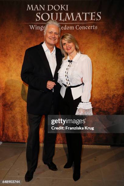 Guido Knopp and his wife Gabriella Knopp attend the Man Doki Soulmates Wings Of Freedom Concert in Berlin on March 6, 2017 in Berlin, Germany.