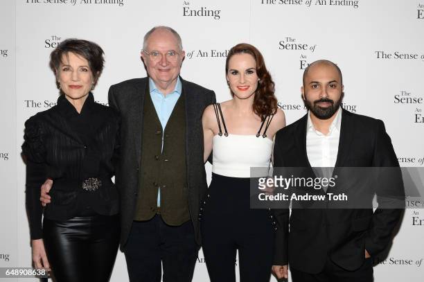 Harriet Walter, Jim Broadbent, Michelle Dockery and Ritesh Batra attend "The Sense Of An Ending" New York screening at The Museum of Modern Art on...