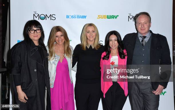 Producer Ramsey Ann Naito, MOMs co-founder Denise Albert, actress Lisa Kudrow, MOMs co-founder Melissa Musen Gerstein and director Tom McGrath attend...