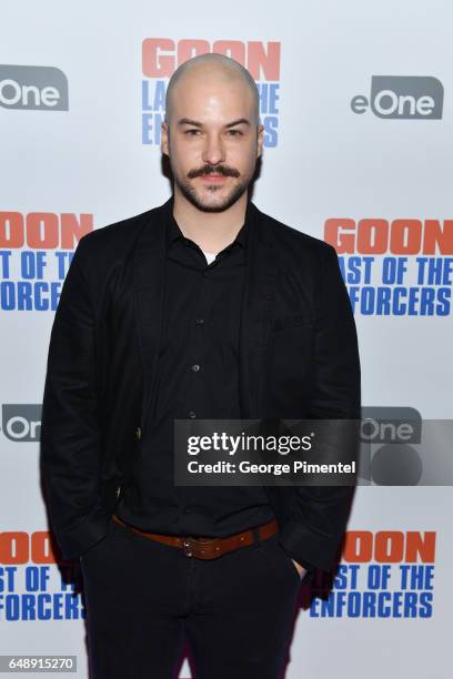 Actor Marc-Andre Grondin attends "Goon: Last Of The Enforcers" Premiere at Scotiabank Theatre on March 6, 2017 in Toronto, Canada.