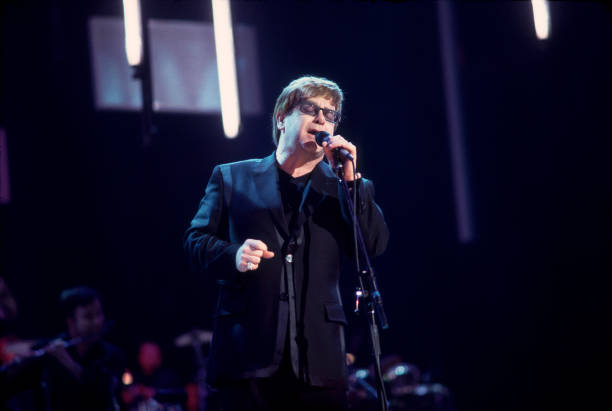 Elton John performing at a tribute to Brian Wilson at Radio City Music Hall, New York City, New York, March 29, 2001.